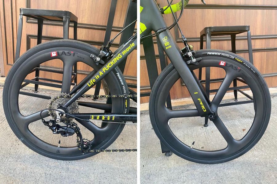 Blast Wave 三柱碳纖維圈剎輪組/ Blast Wave Tri-spoke Carbon Rim Wheelset