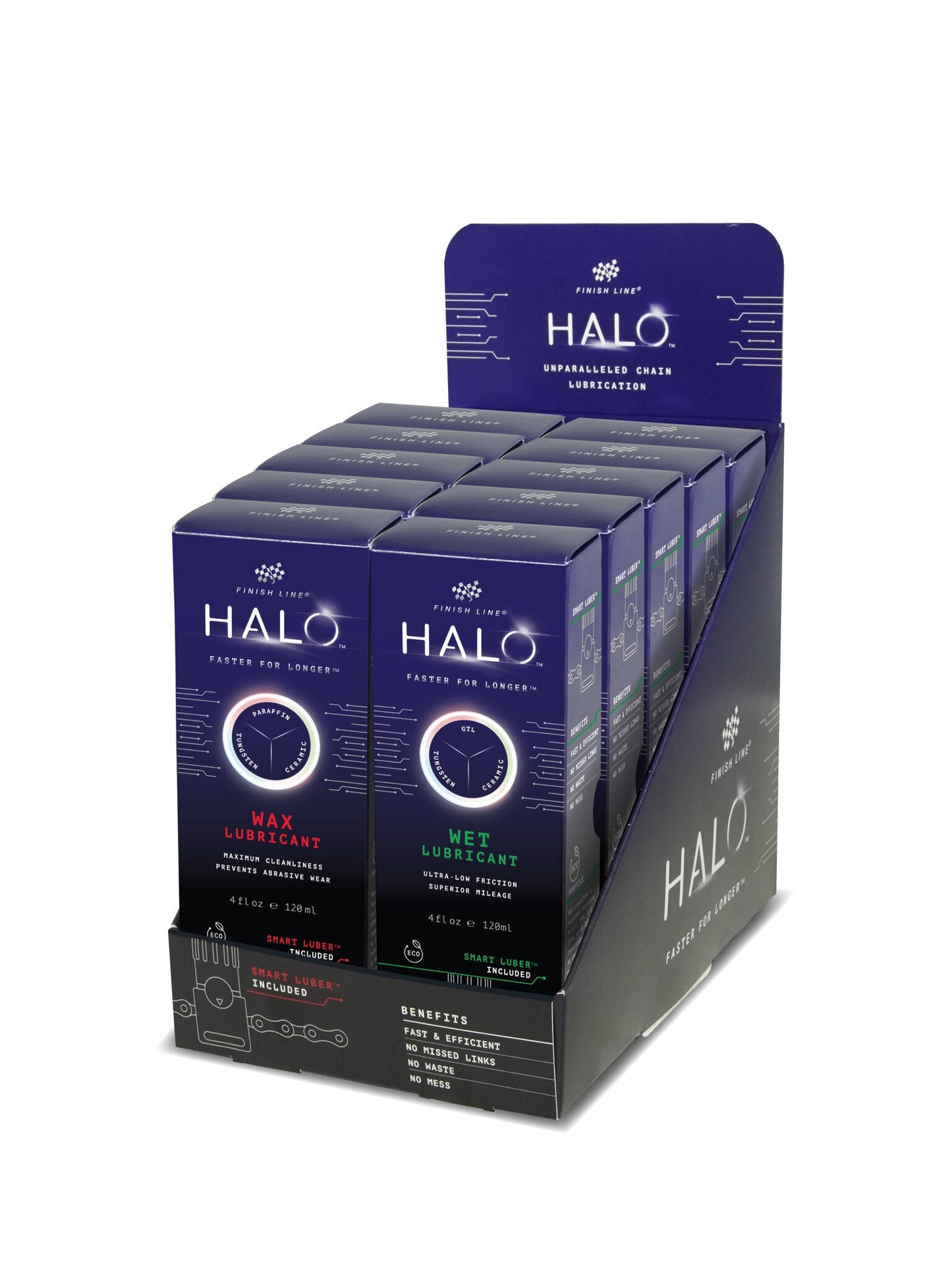 FINISHLINE HALO WAX & WET Lubricant 光暈蠟性&濕性潤滑劑 - 4oz/120ml (各款5支, 1盒10支裝) - Smart Luber+ PRODUCT BOX FINISHLINE HALO WAX & WET Lubricant - 4oz/120ml(EACH MODEL 5PCS, 10PCS/1BOX)-Smart Luber+PRODUCT BOX