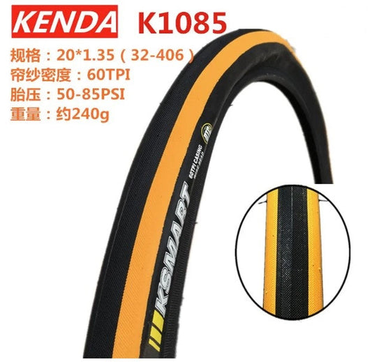 KENDA 內外套裝胎-20"X1.35-48MM-F/V)-黑橙黑 / KENDA TIRE & INNER TUBES-20X1.35-(48MM-F/V)K/O/K