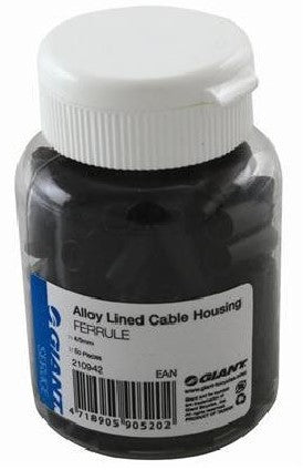 GIANT 制線殼的 - 鋁合金 (黑色) - (50粒/1罐) / GIANT ALLOY LINED CABLE HOUSING FERRULE 4/5MM - BK