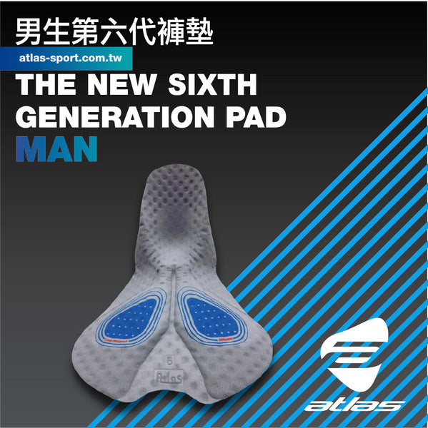 ATLAS 男裝五分經編透氣單車褲 (6代褲墊)有褲袋款, S-745-B, 黑色, 24-30℃ / ATLAS MEN SHORT (with pocket) - 6TH , S-745-B, BK - 24-30℃