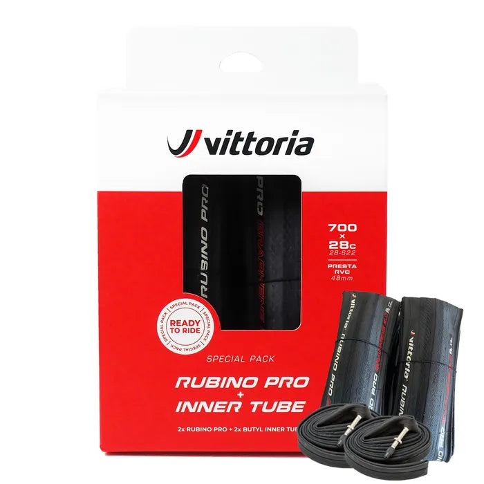 Vittoria Rubino PRO G2.0石墨烯外胎連內胎套裝-700X28C (2X Rubino PRO + 2X BUTYL Inner Tube F/V 48MM) / Vittoria Rubino PRO G2.0 Tire& Tube-2Set-700X28C (2X Rubino PRO + 2X BUTYL Inner Tube F/V 48MM)