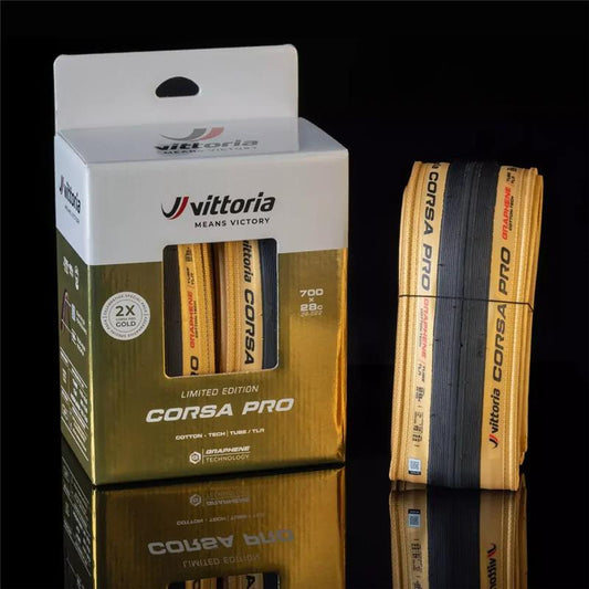Vittoria Corsa PRO 真空可摺外胎 黑色金邊限量特別版 (兩條裝)